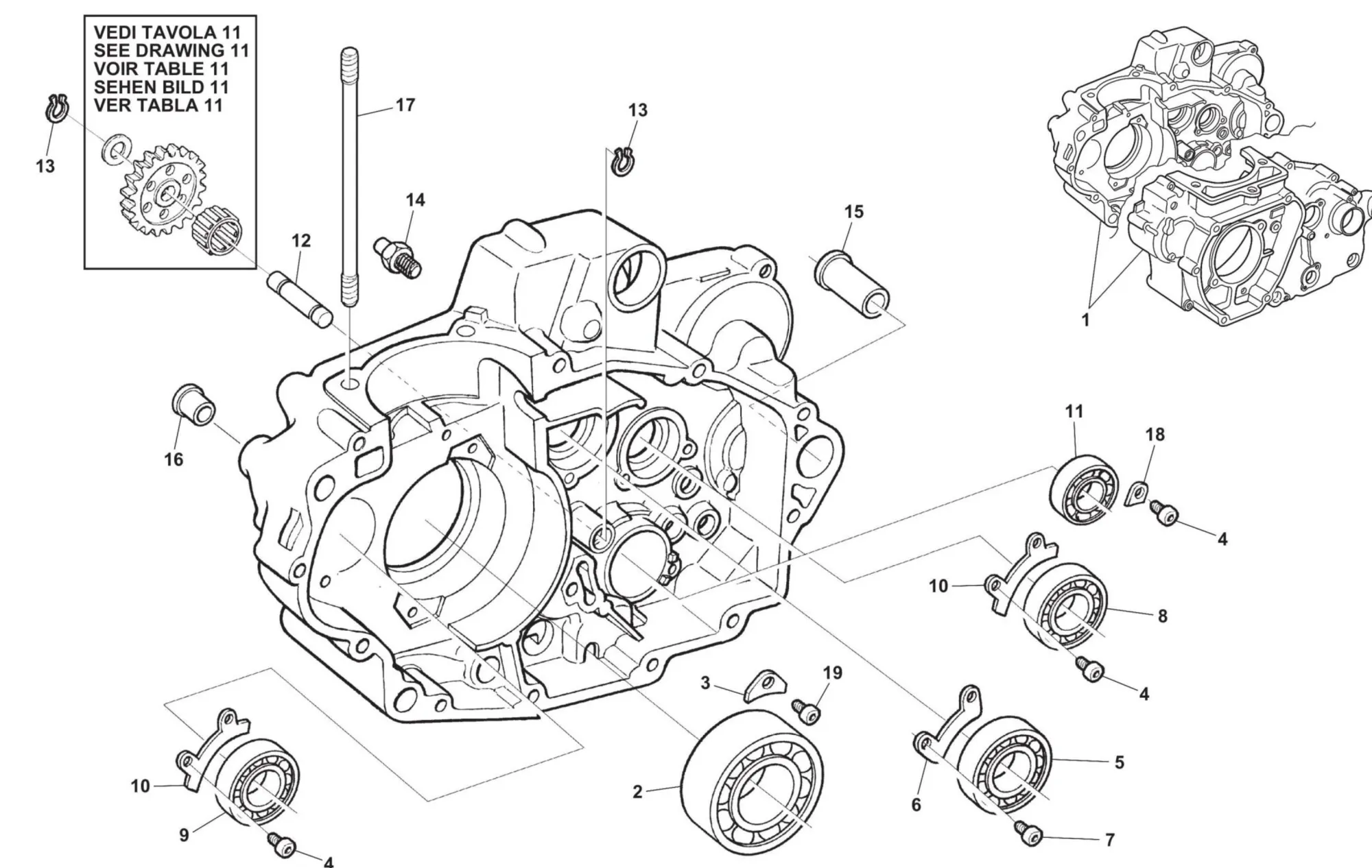 Kurbelwellengehäuse rechts Kurbelwellengehäuse rechts