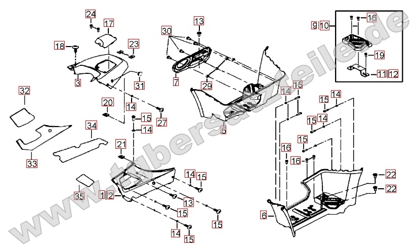 Fußstütze - Tankabdeckung