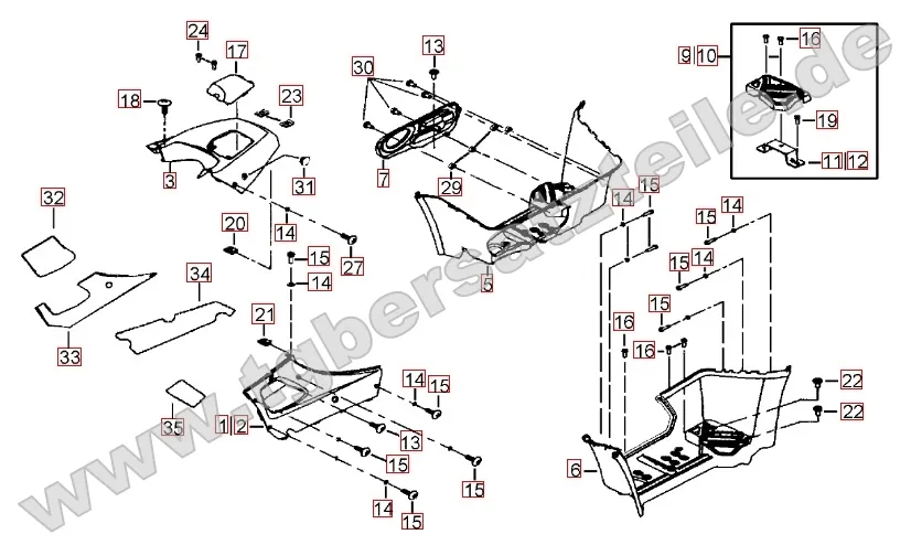 Fußstütze - Tankabdeckung Fußstütze - Tankabdeckung