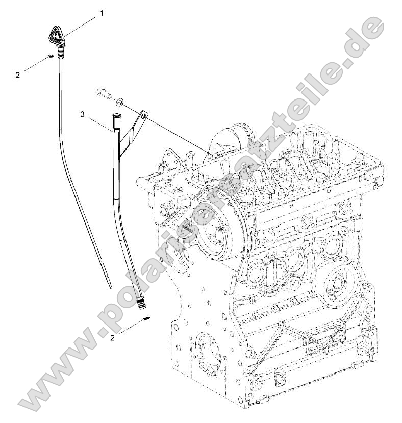 Engine, Oil Dipstick and Guard Engine, Oil Dipstick and Guard