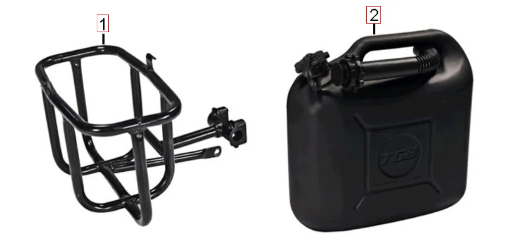 Benzinkanister u. Halter