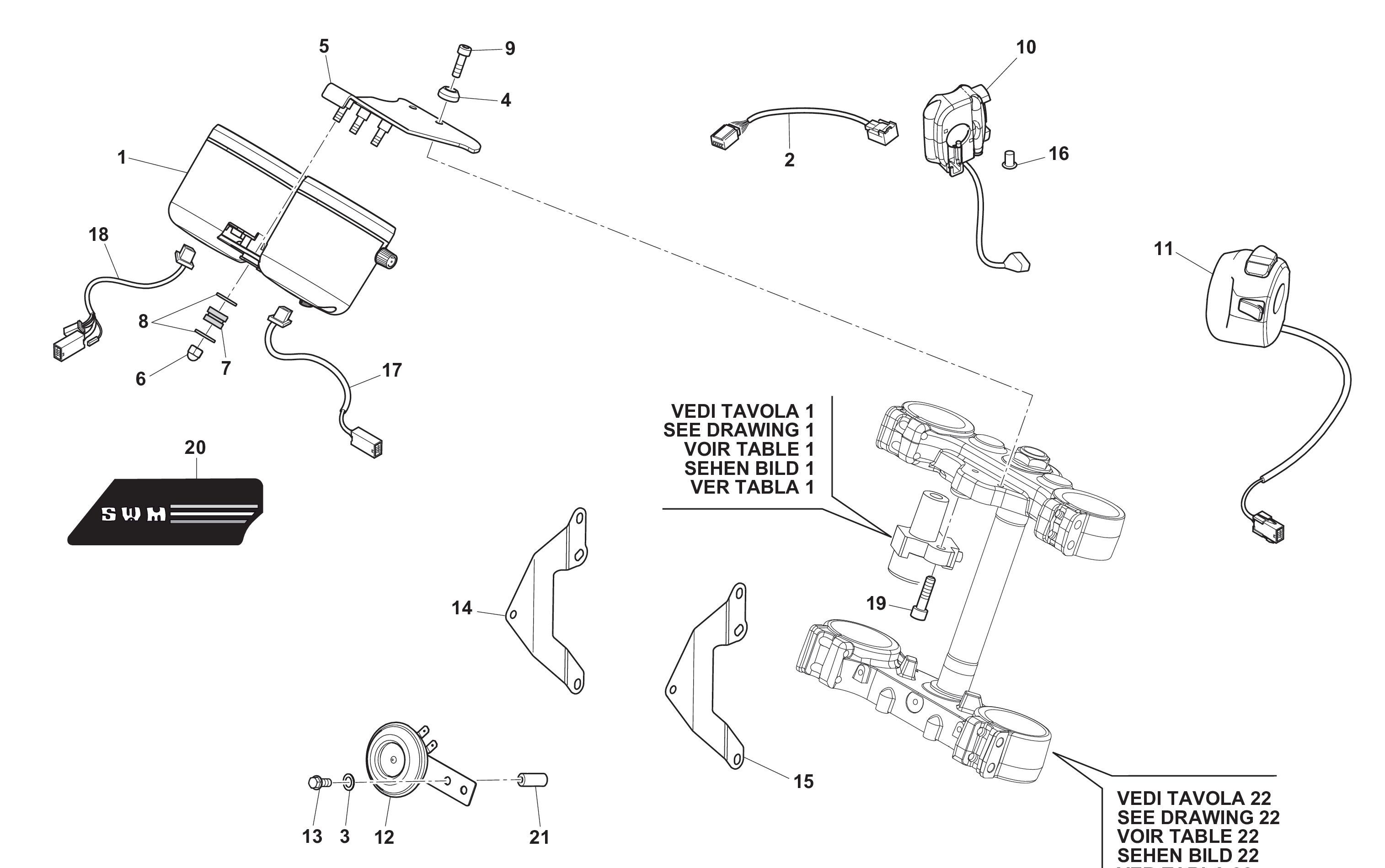 Tachometer / Lenkerschalter Tachometer / Lenkerschalter