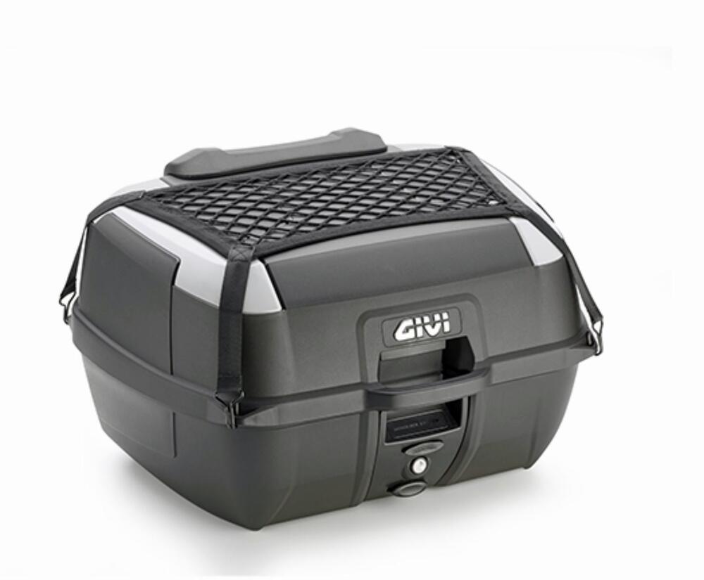 Givi Monolock Topcase B45+ - 45 Liter - schwarz mit silber satiniert - inkl. Montagekit
