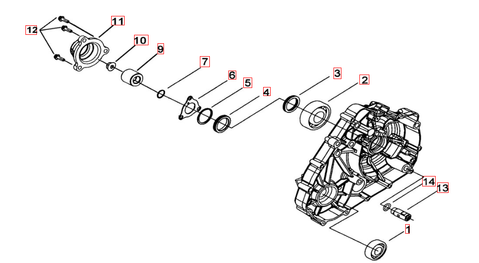 Motorgehäusedeckel links 1