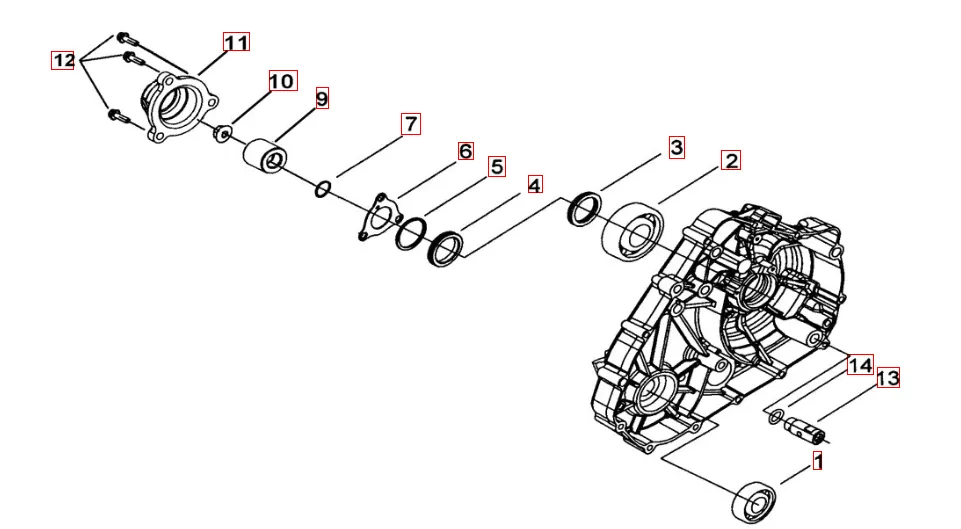 Motorgehäusedeckel links 1 Motorgehäusedeckel links 1