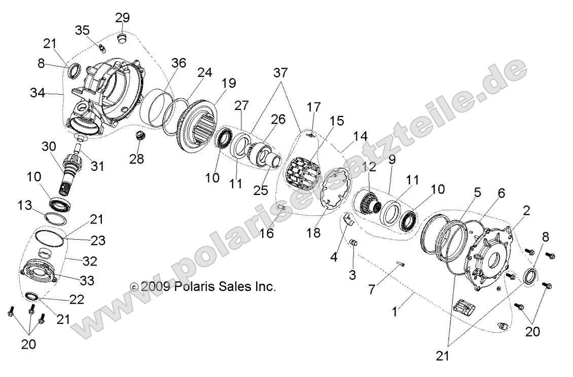Drive Train, Front Gearcase internals (built 3/04/10 and before)