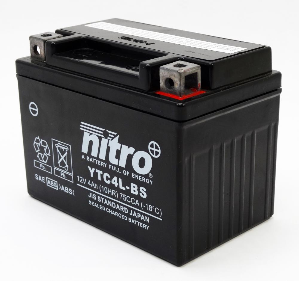 Nitro GEL YTC4L-BS AGM Batterie 12V 4AH (YB4L-B, GM4-3B, FB4L-B, 6I2P)