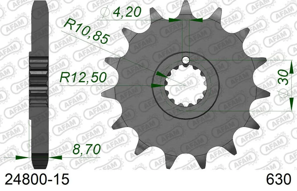 24800-15 AFAM Kettensatz Stahl 630 MO 15x33 - Kawasaki Z 900 1972 - 01686201