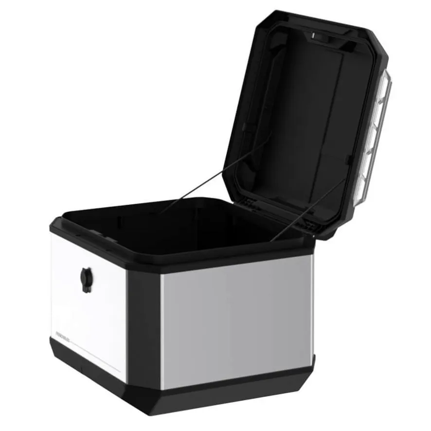 Furchtlos-Ranger-Alu-Topcase-offener-Deckel Furchtlos RANGER Alu Topcase Aero - 50 Liter - Aero Aluminium