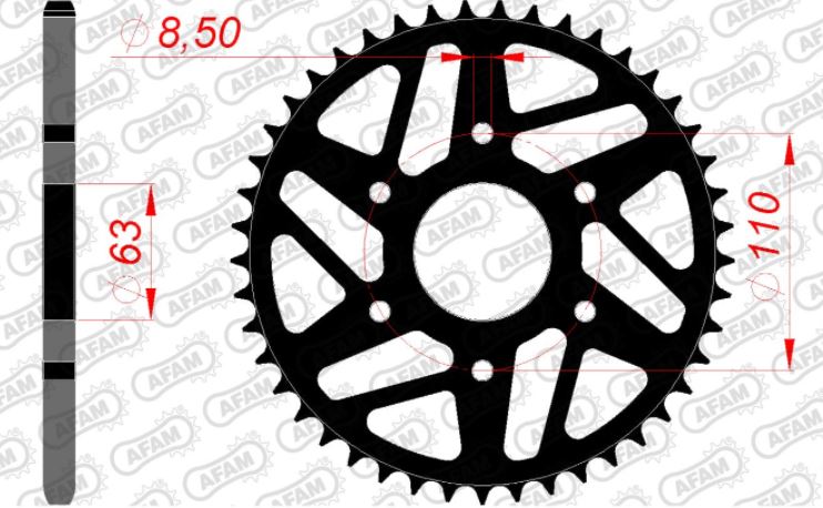 afam_Kettenrad_hinten_71202 AFAM Kettensatz Stahl 520 XRR3-G 15x45 - KTM 390 Adventure 2020-21