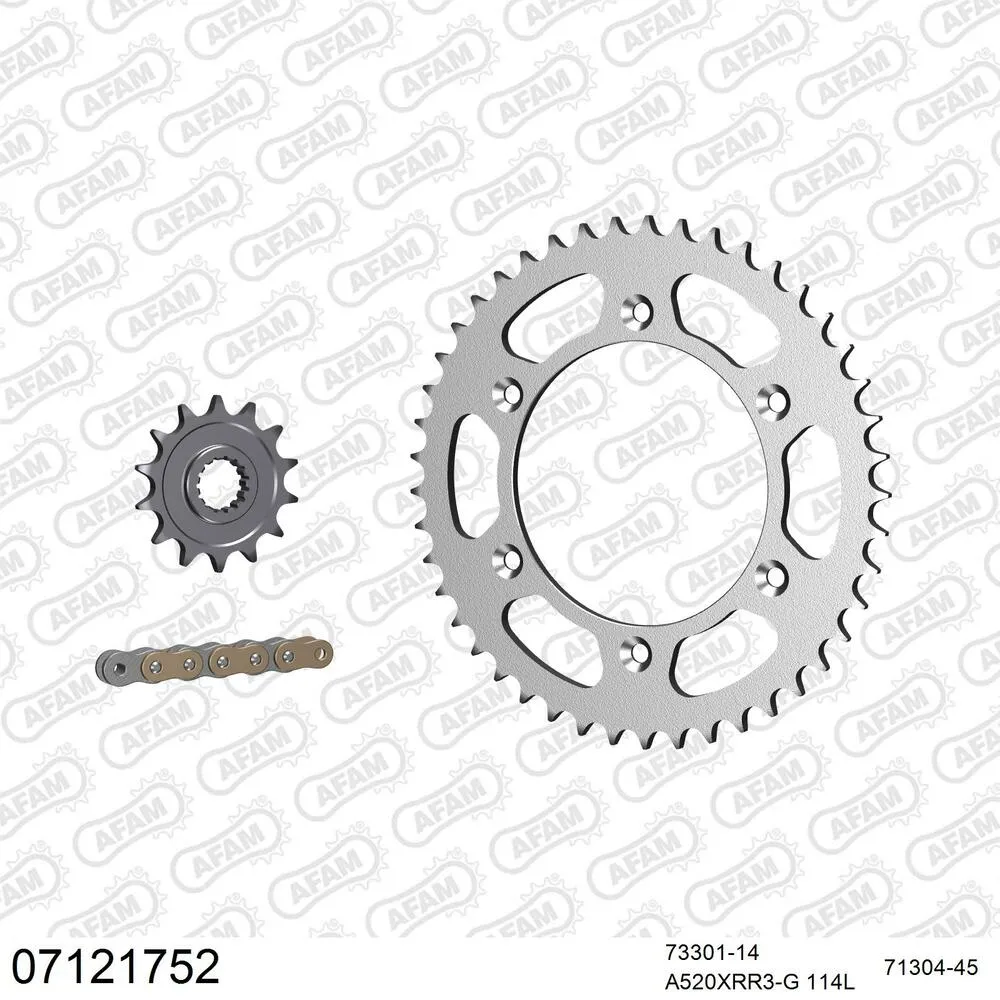AFAM Kettensatz Stahl 520 XRR3-G 14x45 - KTM EXC 200 2012-16 - 07121752