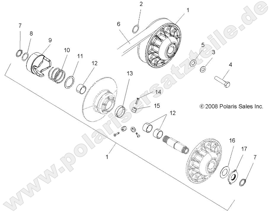 DRIVE TRAIN, SECONDARY CLUTCH
