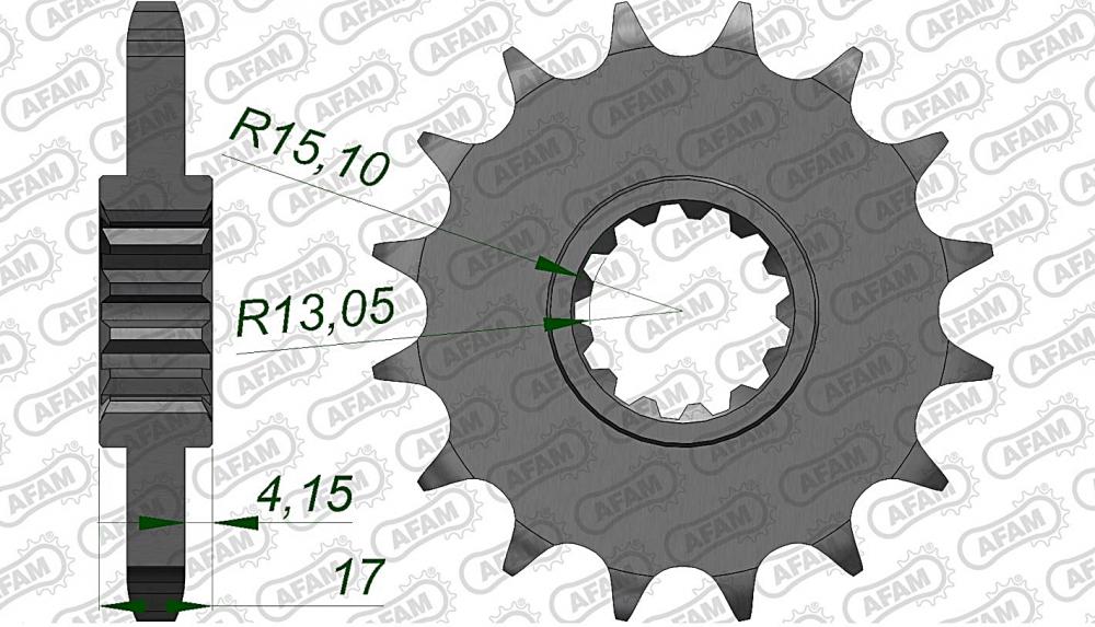 AFAM Kettensatz Stahl 530 XHR2-G 16x42 - Honda CBR 1000 RR Fireblade 2006-07