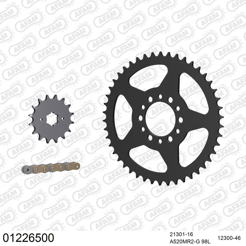 AFAM Kettensatz Stahl 520 MR2-G 16x46 - Yamaha XT 250 1980-83 - 01226500