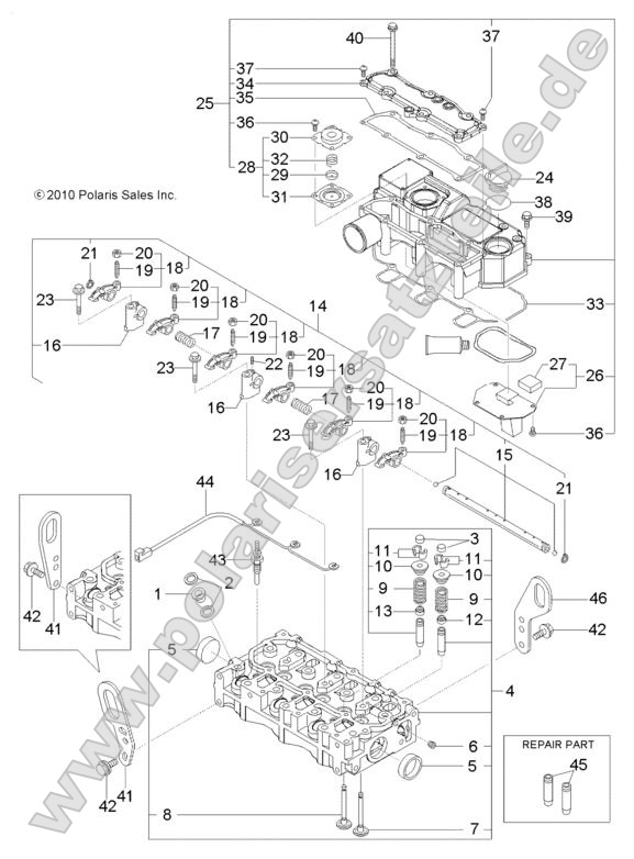 Engine, Cylinder Head and Bonnet