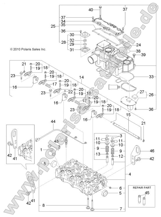 Engine, Cylinder Head and Bonnet
