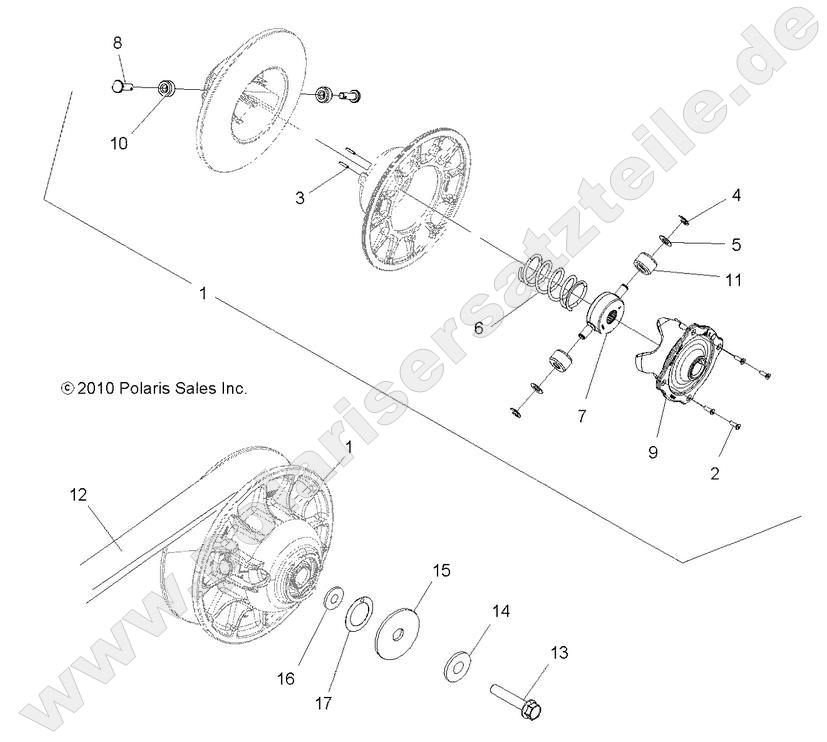 DRIVE TRAIN, SECONDARY CLUTCH DRIVE TRAIN, SECONDARY CLUTCH