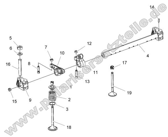 Engine, Rocker Arm and Valves