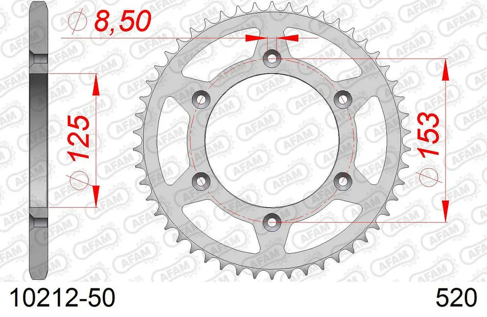 10212-50 AFAM Kettensatz Stahl 520 XRR3-G 13x50 - Honda CRF 230 F 2004-19 - 01023701
