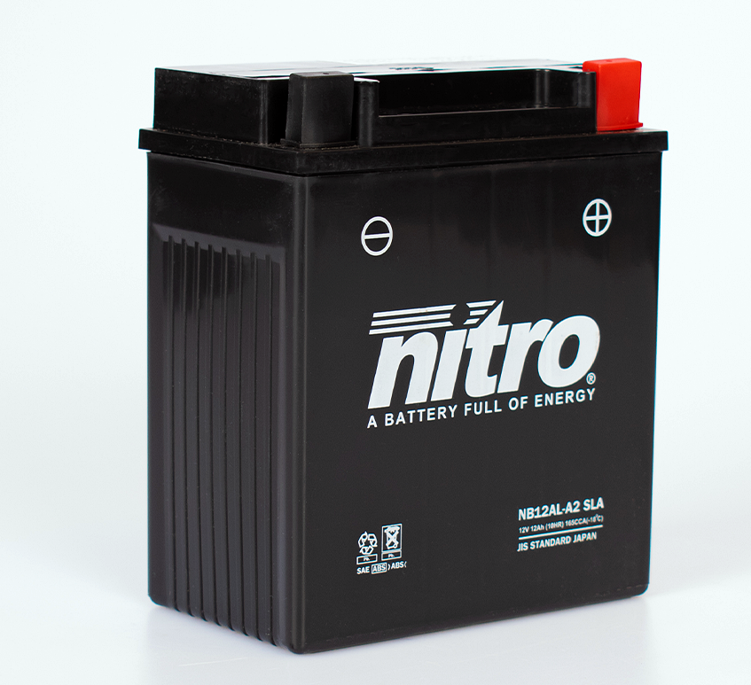 Nitro NB12AL-A2 SLA GEL AGM Batterie 12V 12AH - Einbaufertig (YB12AL-A2 CB12AL-A2)