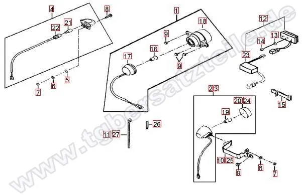 Rücklicht-Blinker hinten Rücklicht-Blinker hinten
