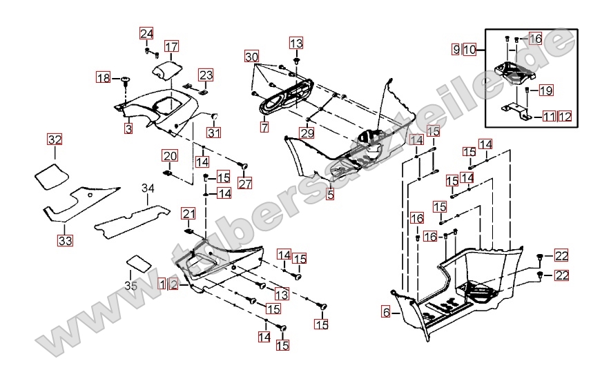 Fußstützen - Tankabdeckung