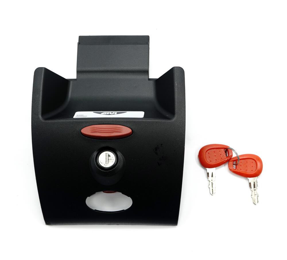 Givi_Scharnierblock_schwarz_fuer_B37__B47__B360__Z3007NM Givi Scharnierblock schwarz mit roten Druckknopf für B37 / B47 / B360