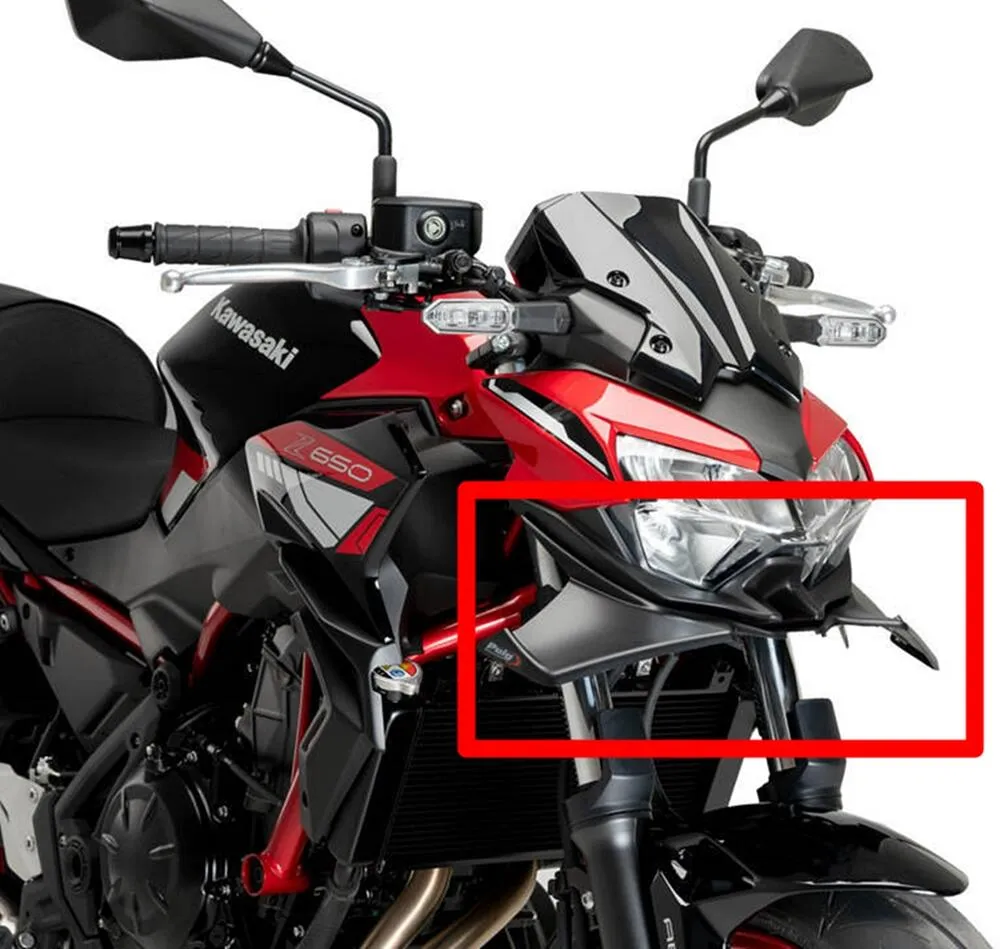 Puig_Naked_Front_Downforce_Spoiler___mattschwarz___Kawasaki_Z650_2021_24___21134J_1 Puig Naked Front Downforce Spoiler - mattschwarz - Kawasaki Z650 2021-24 - 21134J
