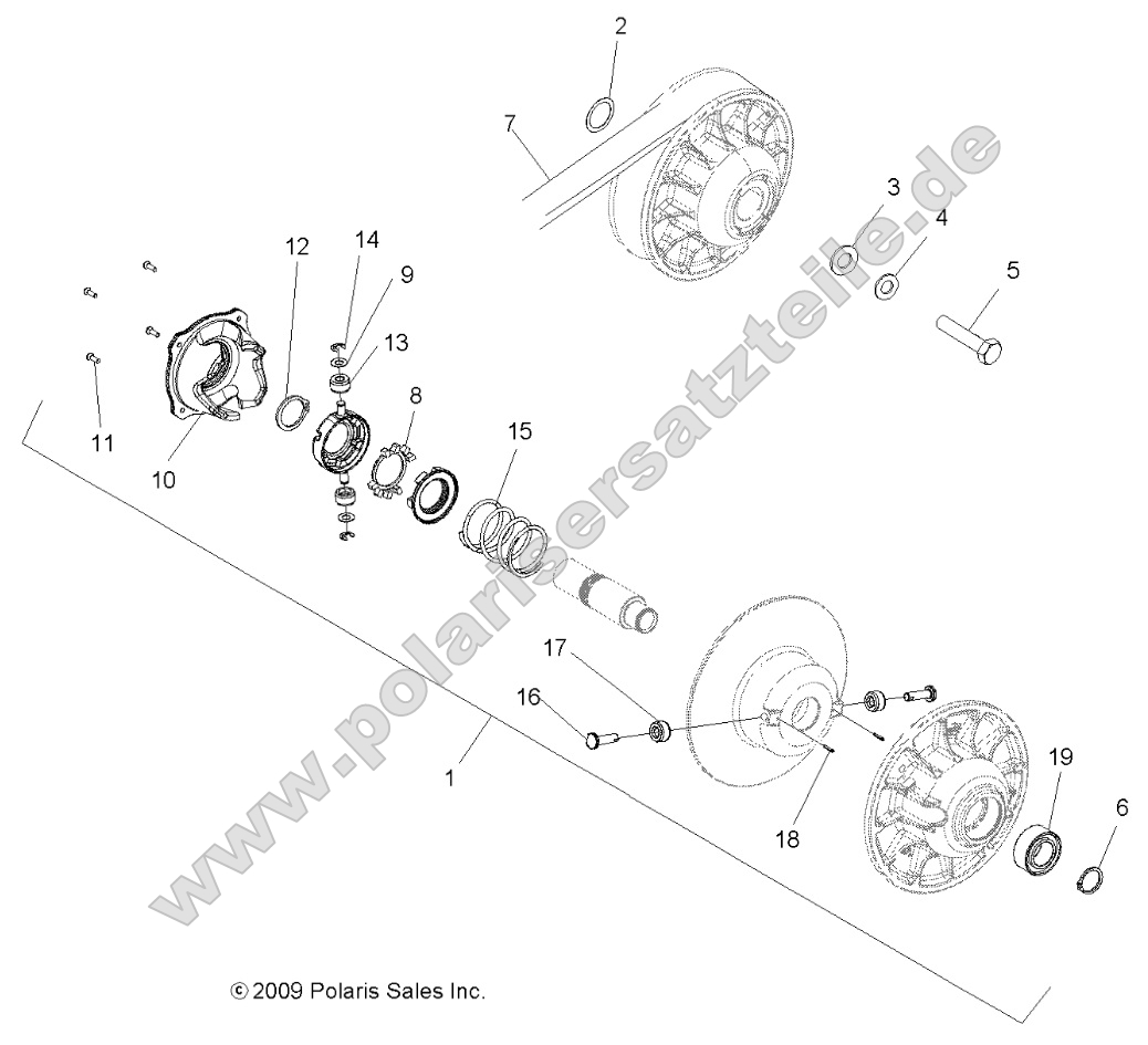 Drive Train, Secondary Clutch (49ATVCLUTCHDRIVEN08SPX25)