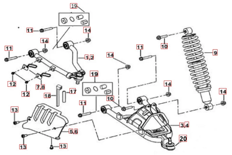 Federbein vorne (orange) Federbein vorne (orange)