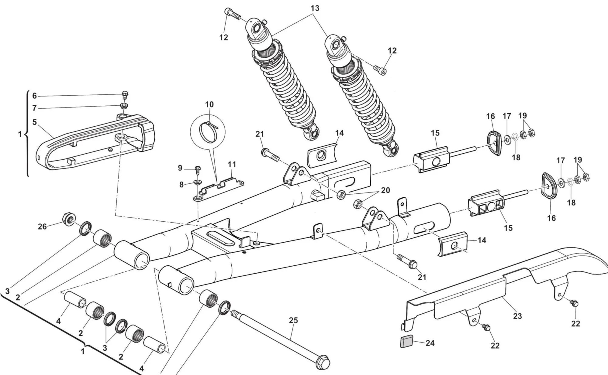 Hinterradschwinge / Stoßdämpfer Hinterradschwinge / Stoßdämpfer