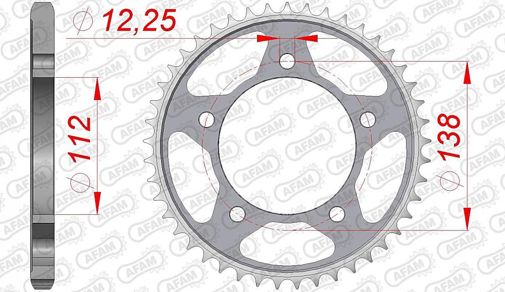 AFAM Kettensatz Stahl 525 XSR2-G 16x42 - Honda CBR 900 RR 1996-1999