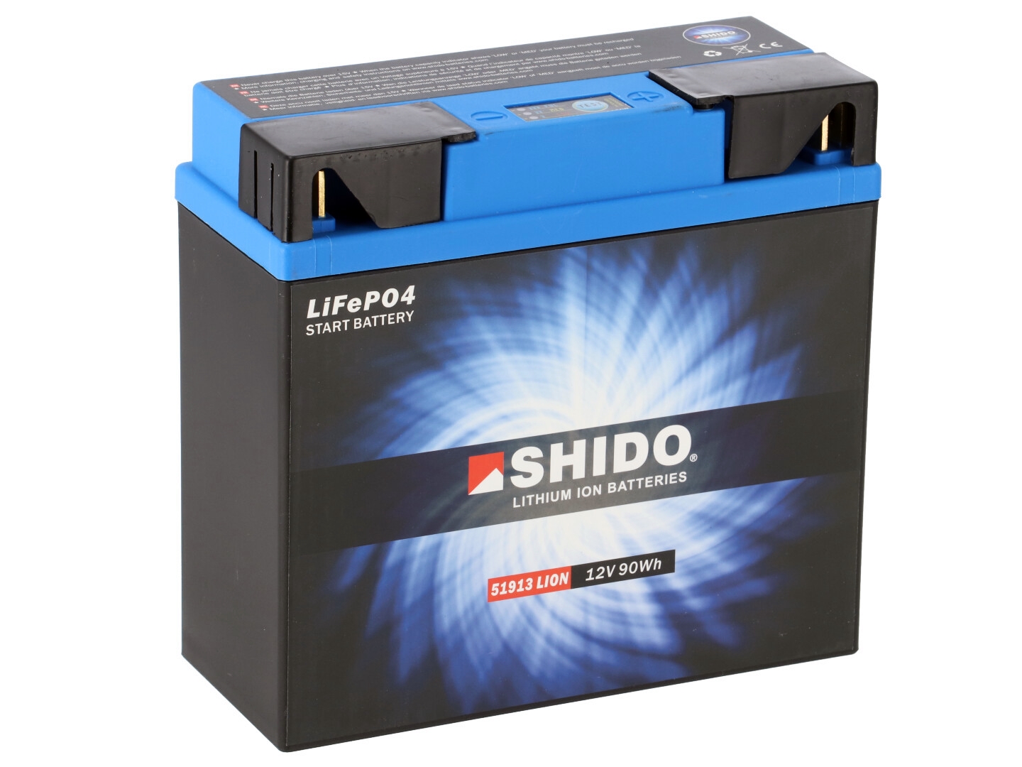 Shido 51913 Lithium Ionen Batterie 12V LiFePO4 (51814  YT19BL-BS)