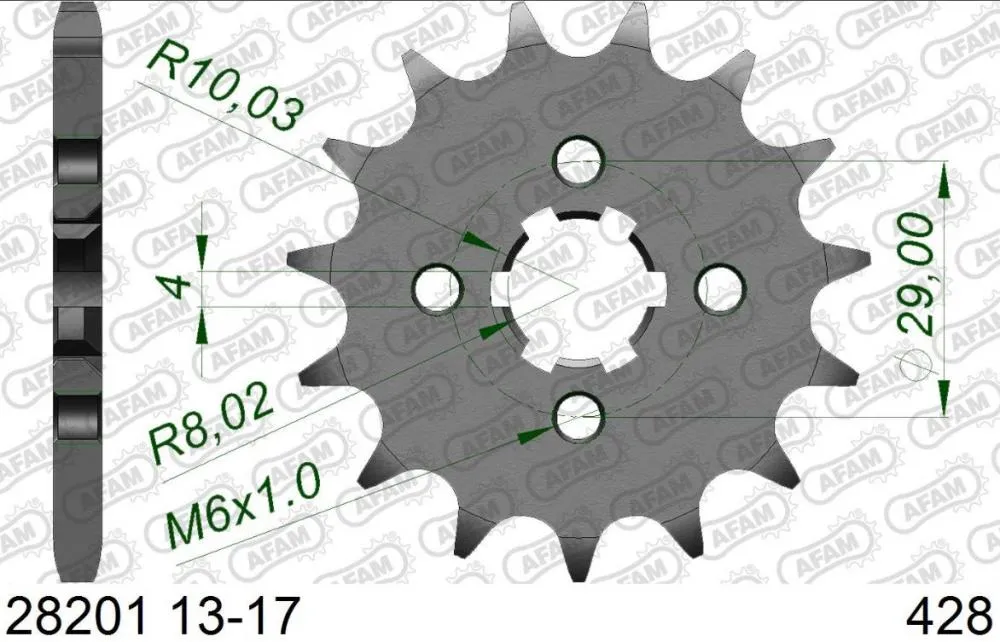AFAM Kettensatz Stahl 428 XMR-G 14x45 - Suzuki GSX-R 125 2017-20