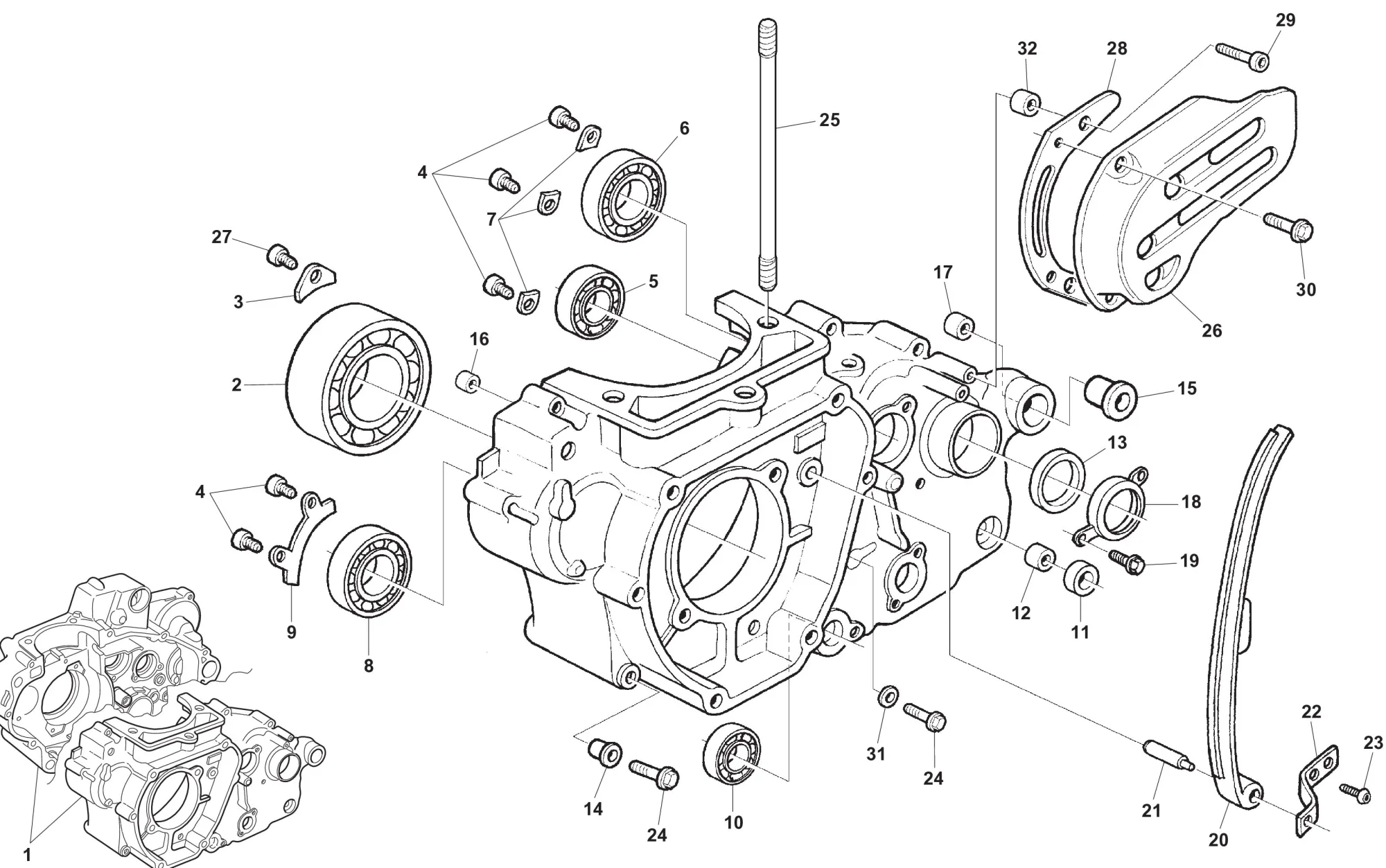 Motorgehäuse links Motorgehäuse links