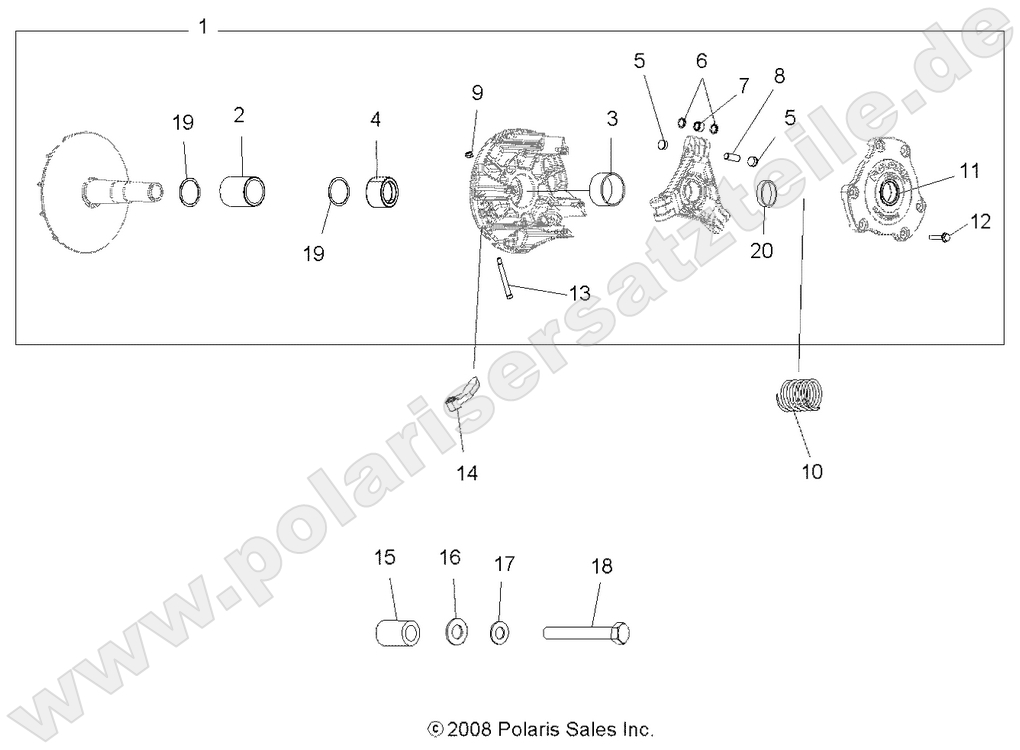 DRIVE TRAIN, PRIMARY CLUTCH DRIVE TRAIN, PRIMARY CLUTCH