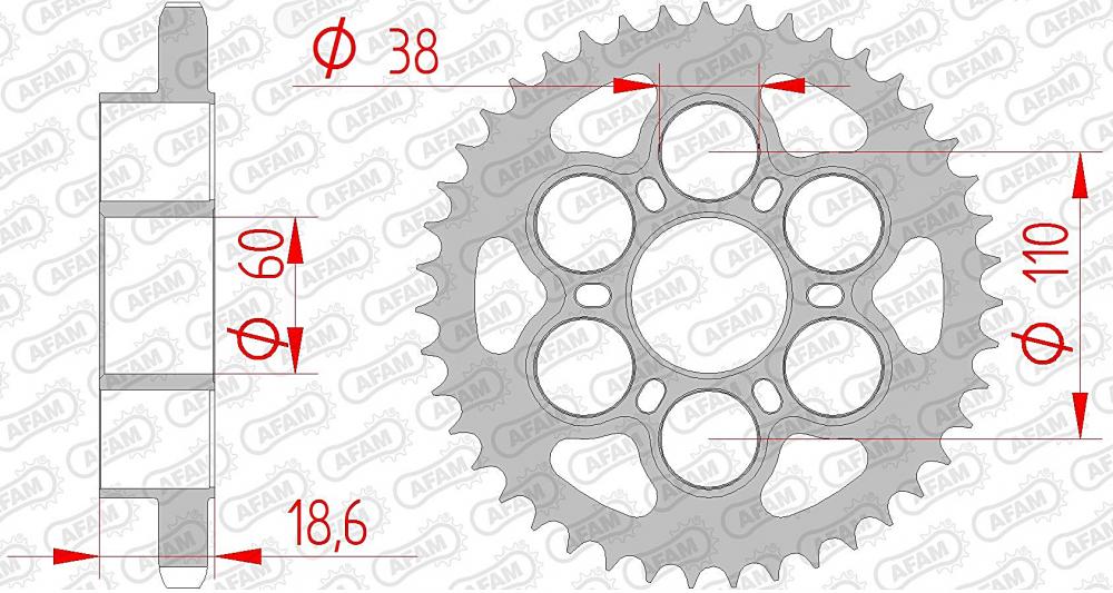 AFAM Kettensatz Stahl 525 XHR3-G 15x38 - Ducati 1098 2007-08