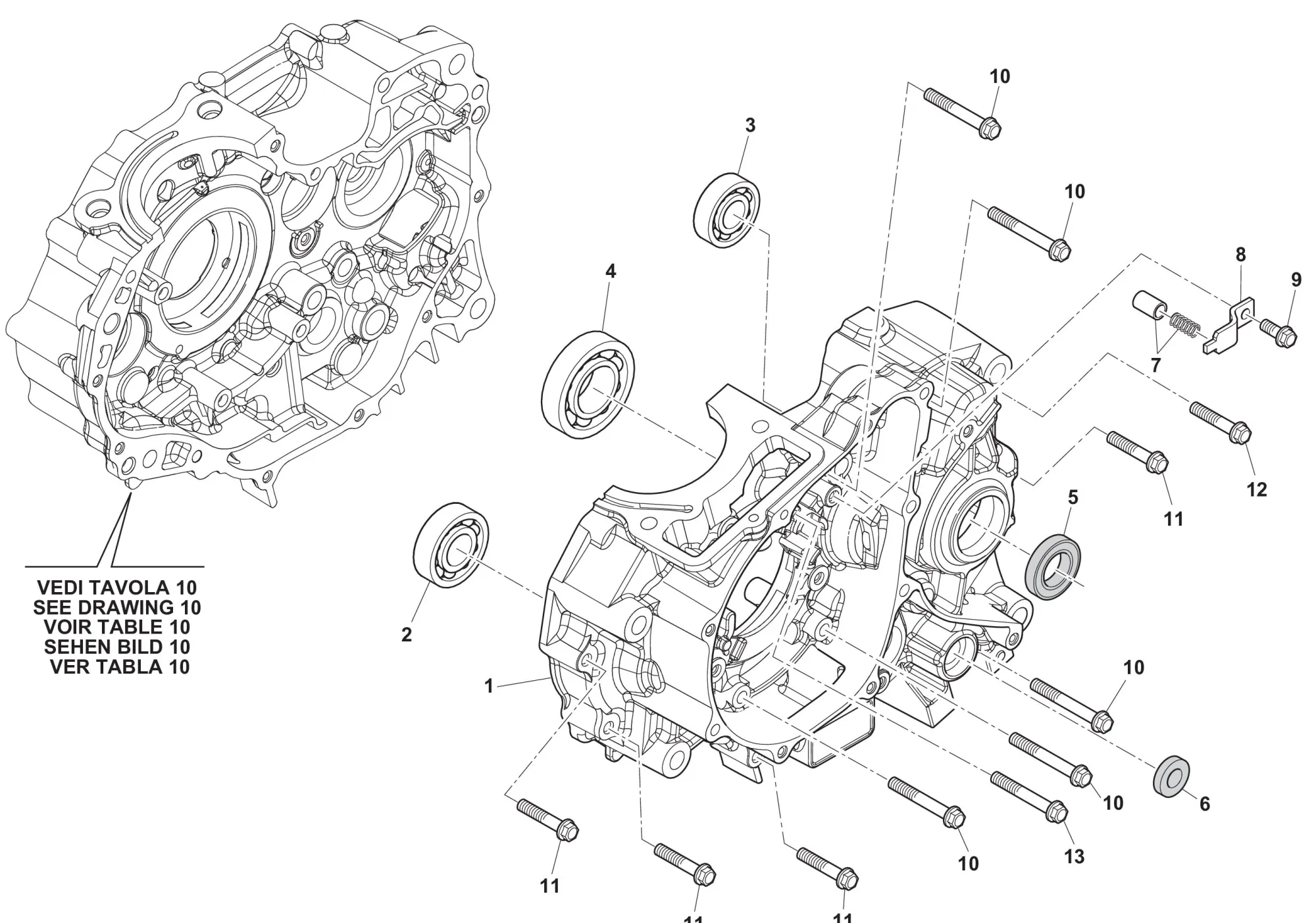 Motorgehäuse links Motorgehäuse links