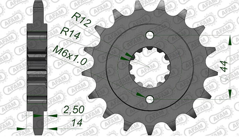 AFAM Kettensatz Stahl 525 XRR 17x38 - Honda VT 750 S 2010-11