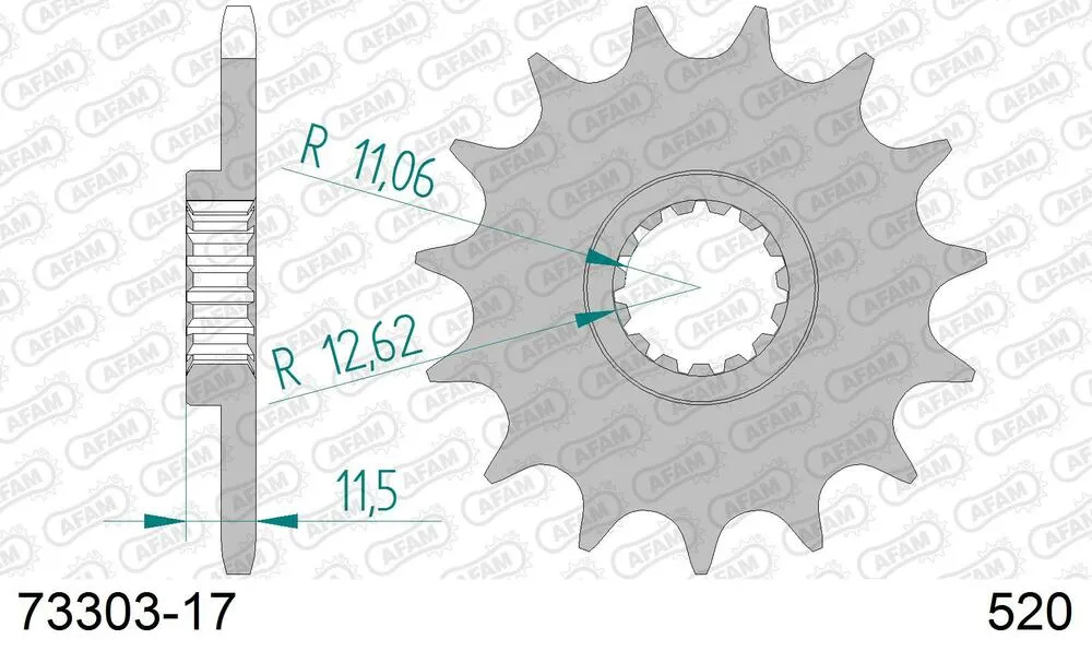 AFAM Kettensatz Stahl 520 XSR-G 17x38 - KTM 620 Duke 1993-99 - 07172636