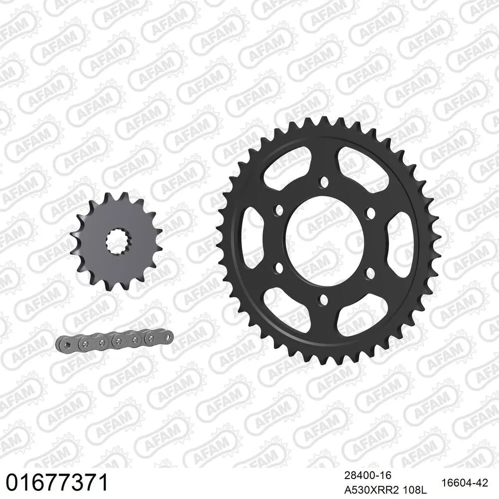 AFAM Kettensatz Stahl 530 XRR2 16x42 - Kawasaki ZXR 750 R 1992 - 01677371