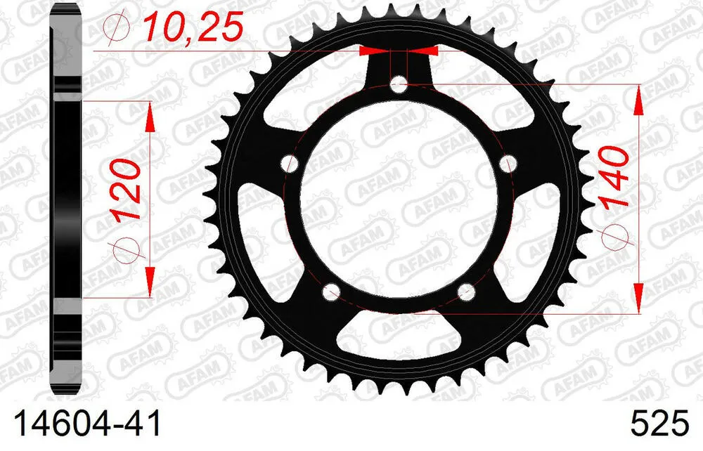 AFAM Kettensatz Stahl 525 XSR2-G 17x41 - Kawasaki KLV 1000 2004-05 - 01689551