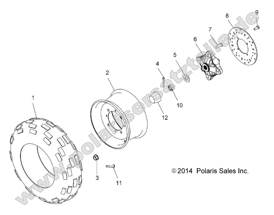 Wheels, Front Tire and Brake Disc (49ATVWHEELFRT14SP325) Wheels, Front Tire and Brake Disc (49ATVWHEELFRT14SP325)