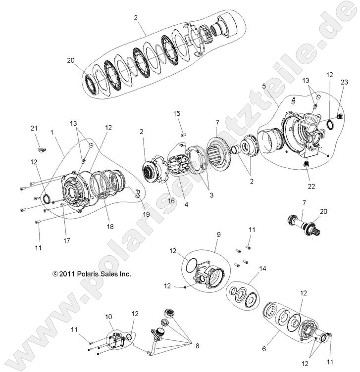 DRIVE TRAIN, FRONT GEARCASE INTERNALS DRIVE TRAIN, FRONT GEARCASE INTERNALS