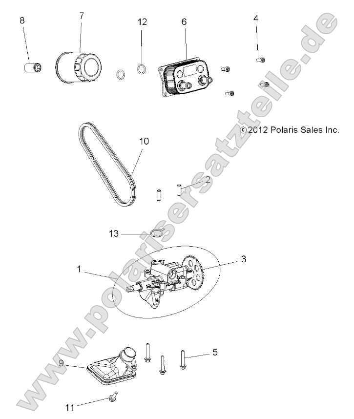 Engine, Oil Pump and Oil Cooler