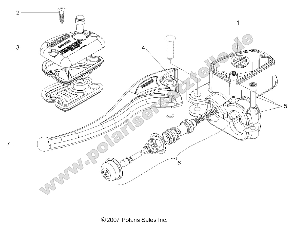 Brakes, Front Brake Lever and LH Master Cylinder