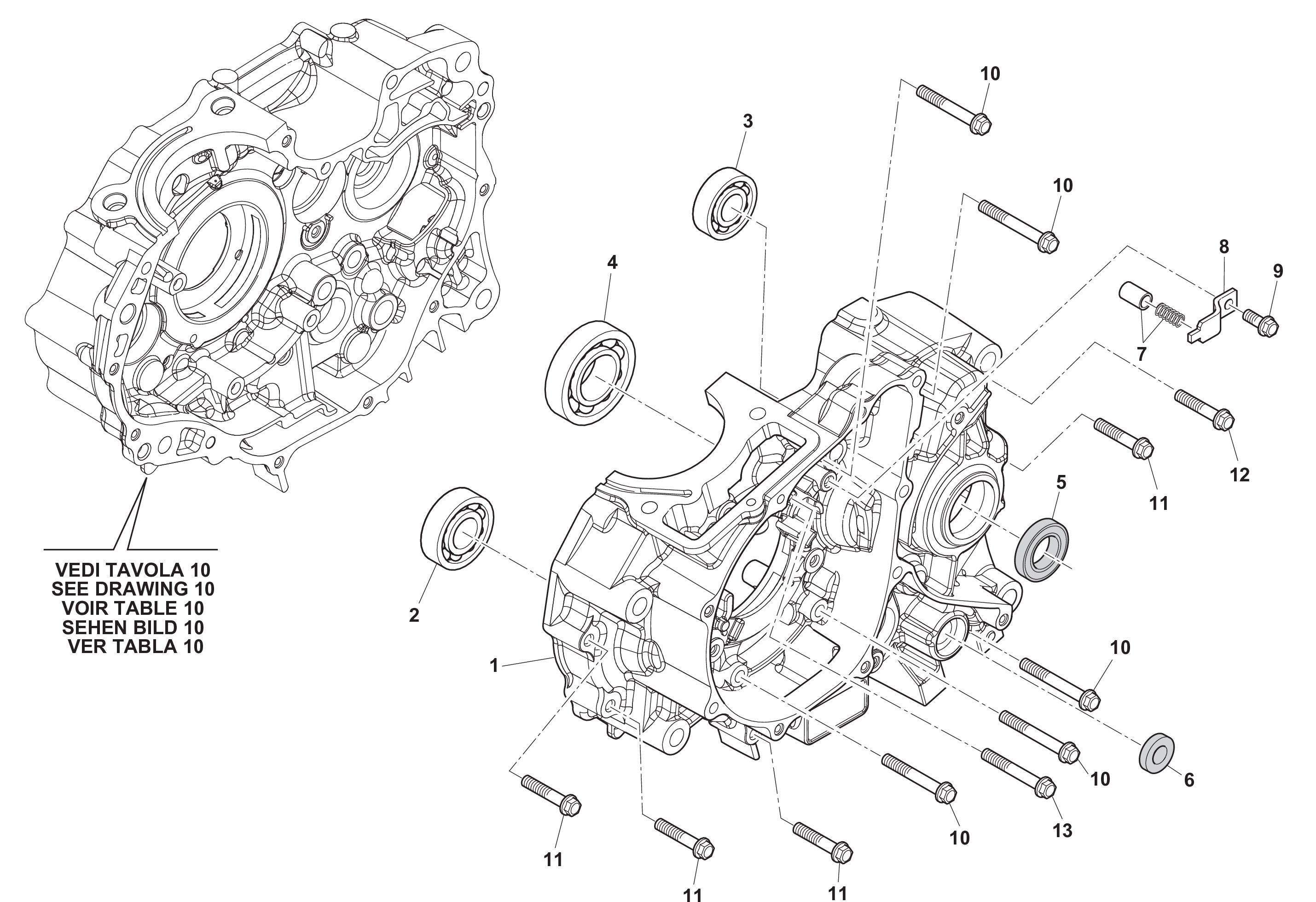 Motorgehäuse links Motorgehäuse links