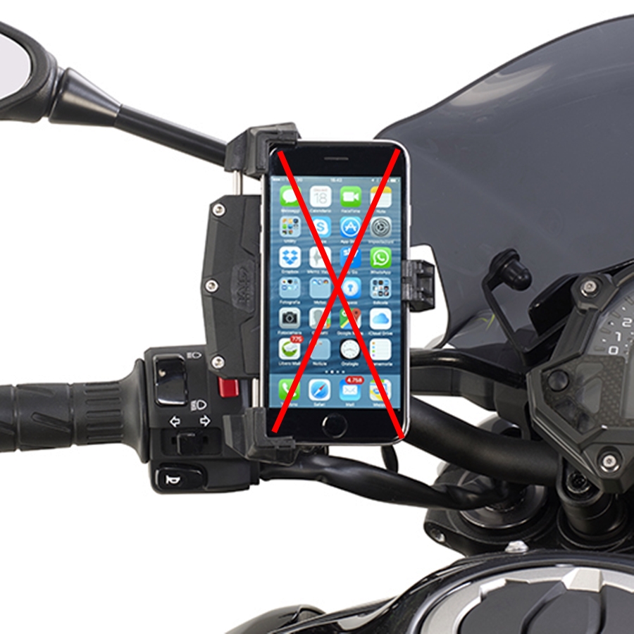 Givi Universal Navi Halterung für Smartphone für Lenker mit Rohr-Durchmesser von 8 bis 35 mm