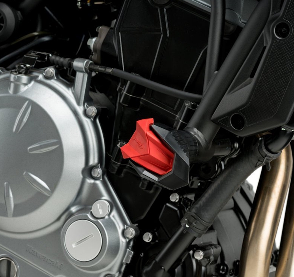 Puig_Sturzpads_R19_Ersatzgummi_schwarz_3148R_am_Motorrad Puig Sturzpads R19 Ersatzgummi - rot