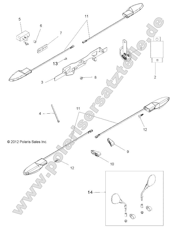 Electrical, Turn Signals, LP Bracket, Mirrors and Horn
